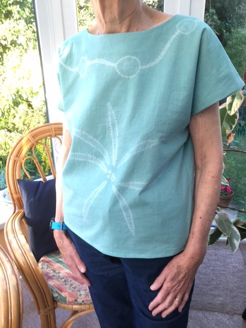5 Ideas for Sustainable Fashion: Ways to Upcycle with Shibori 1 1 pale green shibori design top rotated