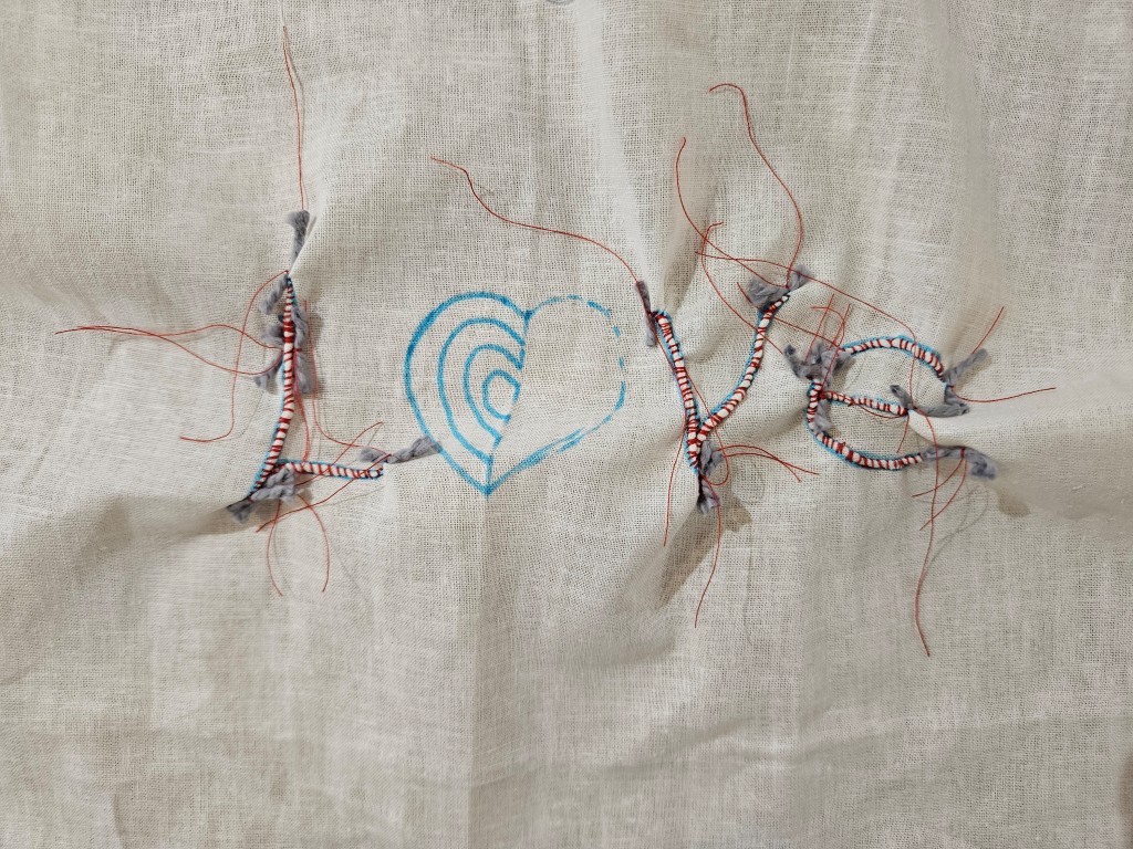 Stitch “Love” with Shibori: A Step-by-Step Guide 4 2 shibori stitch the word love complete