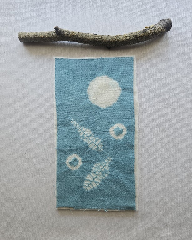 Embroider on Shibori – Create a Small Hanging 3 4 x 5 before sewing