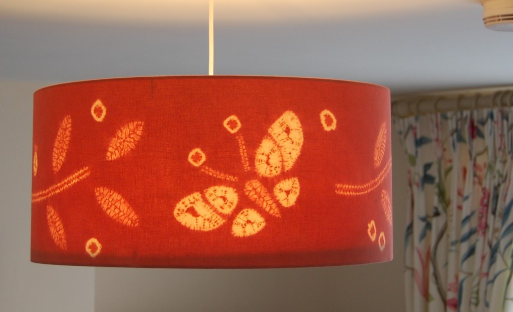 How to Make a Beautiful Butterfly in Shibori in 4 Steps 9 Pink drum lampshade