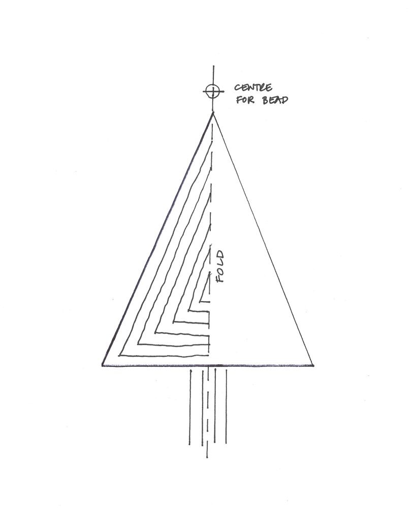 Handmade Christmas: Shibori Designs to Sew and Dye at Home 4 Black and white drawing of a shibori Christmas design - a Christmas tree
