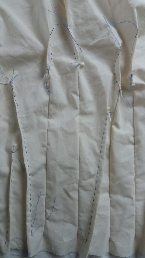 Be Inspired to shape a simple collection of grasses in shibori stitch resist 7 Detail of back showing stitching