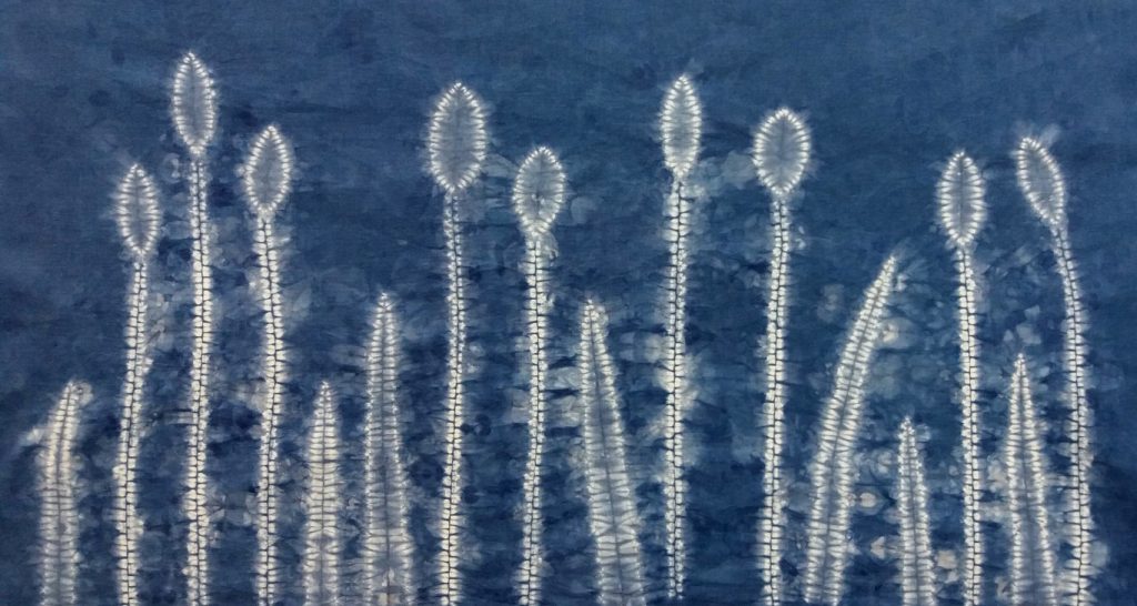 Be Inspired to shape a simple collection of grasses in shibori stitch resist 1 A collection of shibori grasses