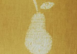 a golden shibori pear design
