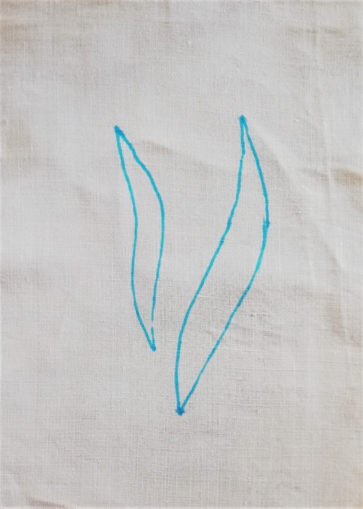 4 Designs to Discover and Learn in Guntai Stitched Shibori 4 Outline drawing in preparation for guntai sewing