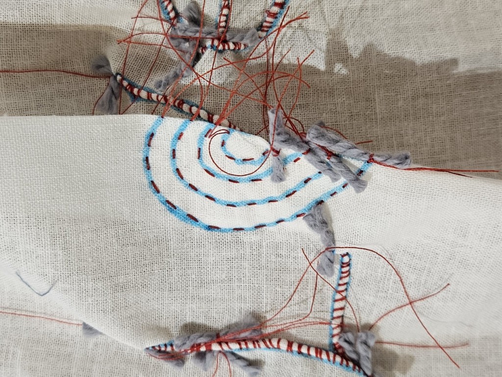 Stitch “Love” with Shibori: A Step-by-Step Guide 6 detail of heart stitching