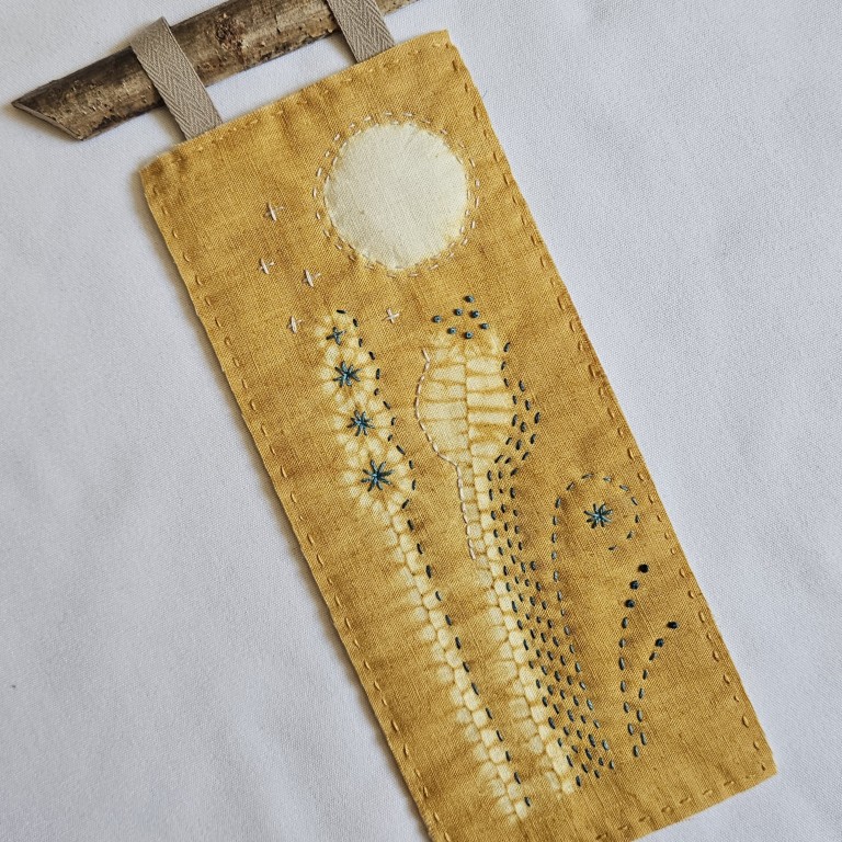Embroider on Shibori – Create a Small Hanging