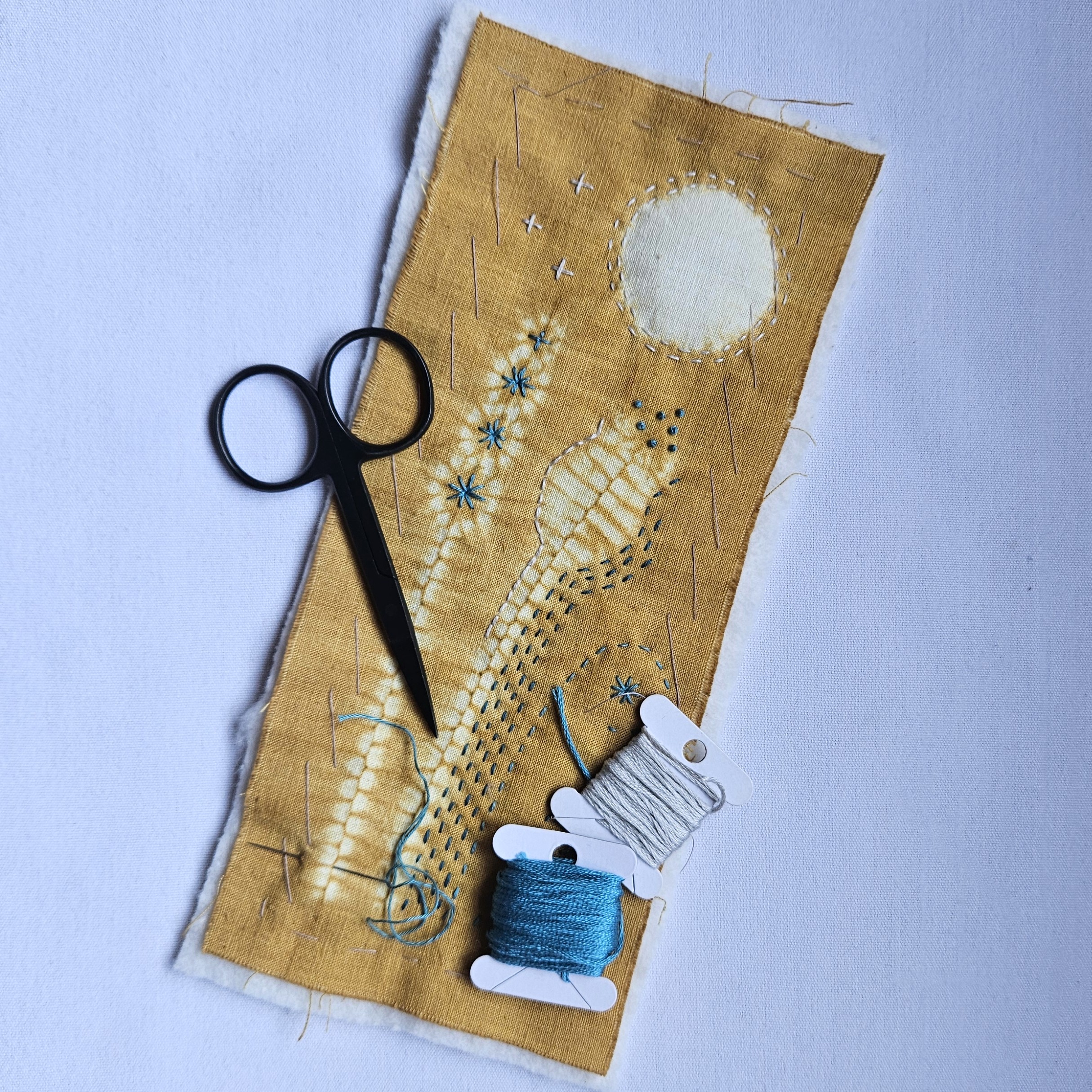 Embroider on Shibori – Create a Small Hanging