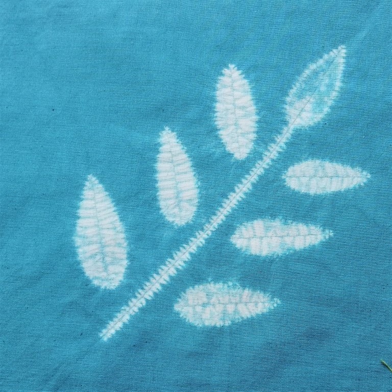 Be Inspired to shape a simple collection of grasses in shibori stitch resist 3 shibori leaf back