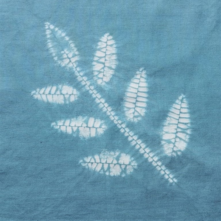 Be Inspired to shape a simple collection of grasses in shibori stitch resist 2 shibori leaf front