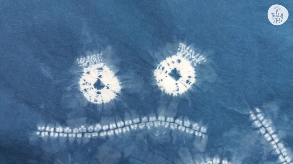 5 Marvellous Maki-Age Shapes to Create with Stitched Shibori 11 indigo dyed maki age berry design
