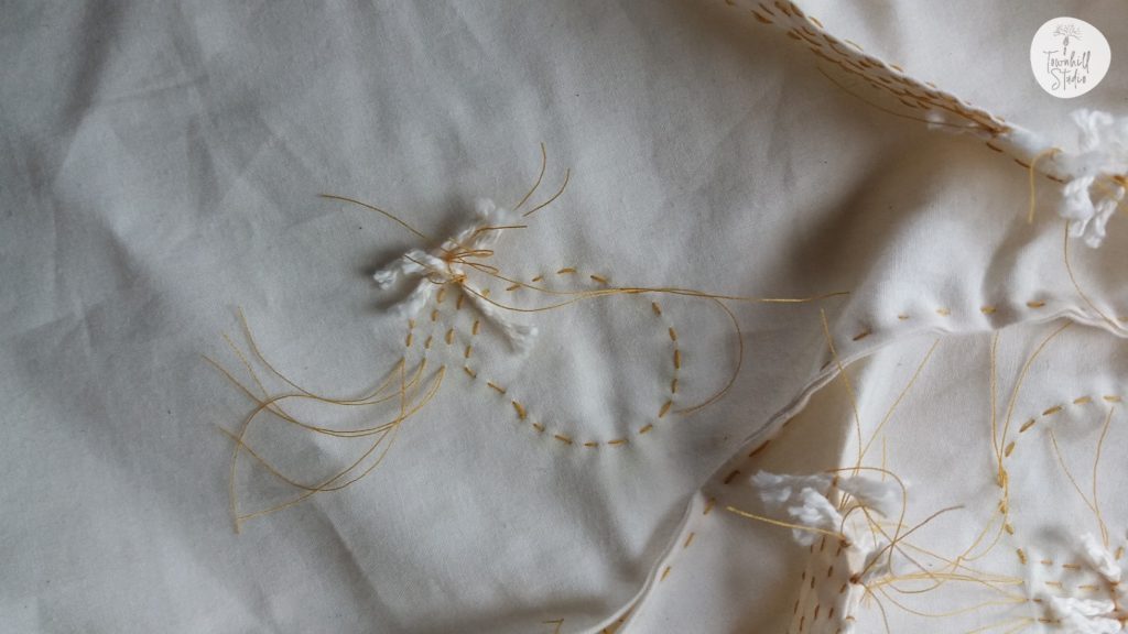 5 Marvellous Maki-Age Shapes to Create with Stitched Shibori 10 stitching for maki age berry design