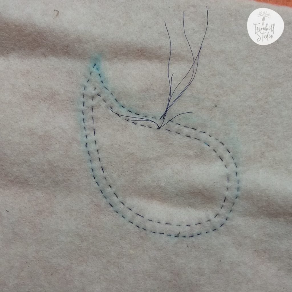 5 Marvellous Maki-Age Shapes to Create with Stitched Shibori 6 Paisley shape created with two rows of stitching on felt