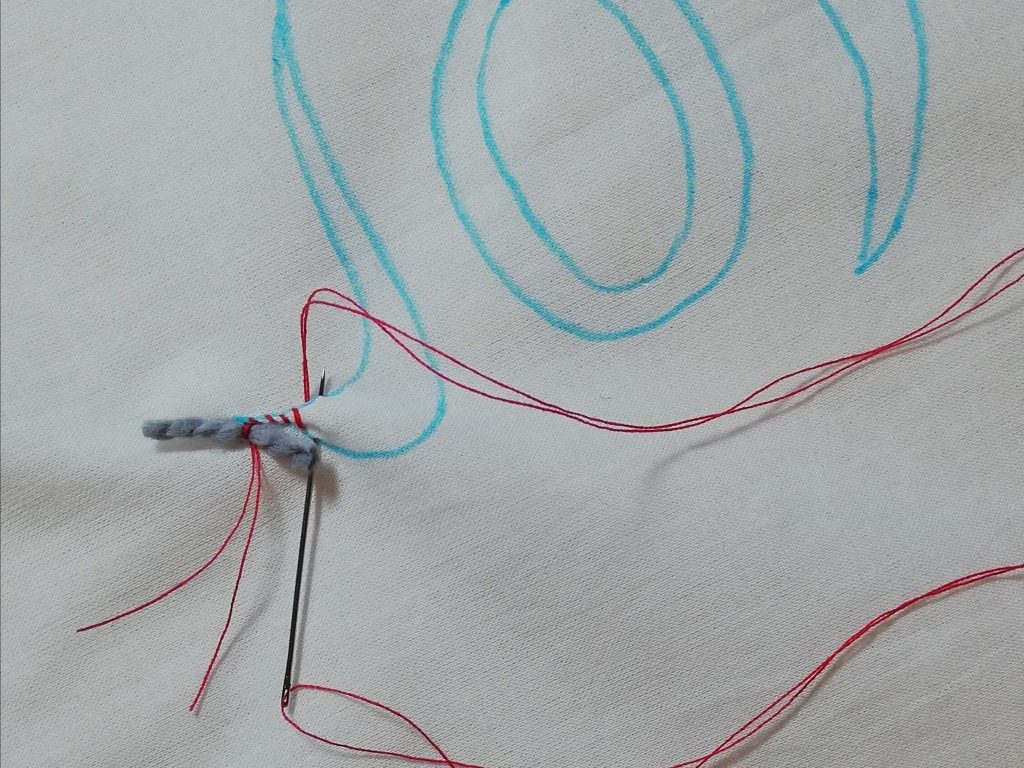 Dive in to Learn How to Create Words with Shibori Stitch 2 shibori lettering JOY stitching rotated
