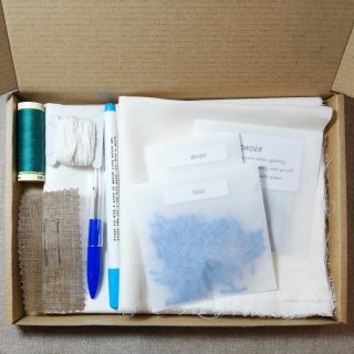 Contents of the shibori kit in the box