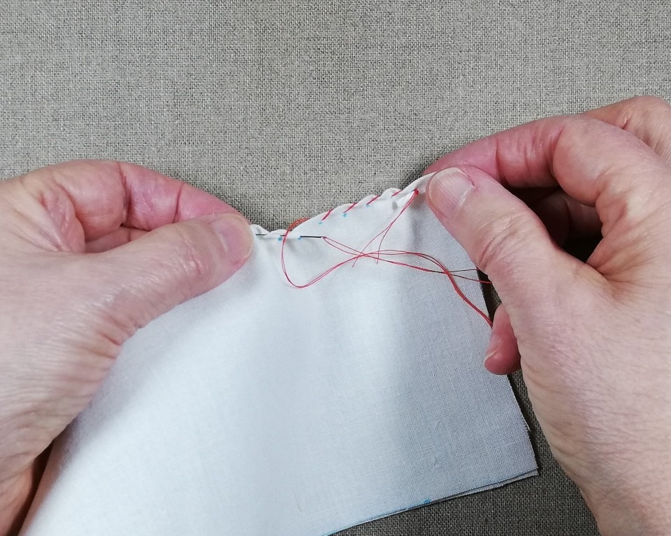 Create a Straightforward 5 Petal Shibori Flower 5 shibori oversew stitch